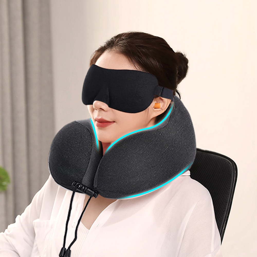 U-muotoinen irroitettava memory foam -kaulatyyny